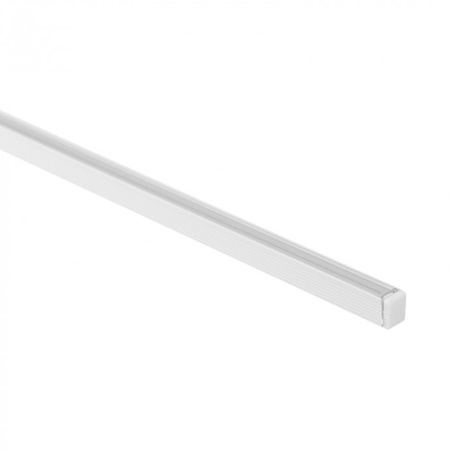LED-Anbauprofil aus Aluminium Weiß 2m mit transparenter Abdeckung für LED-Streifen + Endkappen NW Ecolight Serie