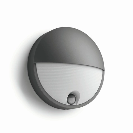 LED-Gartenwandleuchte CAPRICORN IR 6W 2700K IP44 Rund mit Bewegungssensor Anthrazit PHILIPS