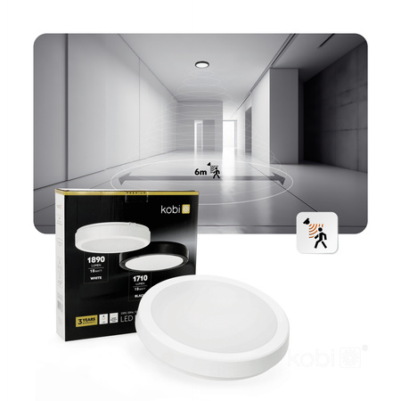 LED-Badezimmerdecke Plafond Aufputz 18W 1890lm 4000K 120° Weiß IP65 Nairos Kobi