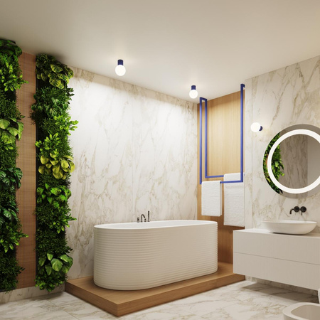 Badezimmer Wandleuchte G9 Rund Dunkelblau Modern Matt IP44 Halo Sollux