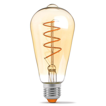 E27 ST64 LED Lampen 4 W = 28 W, 300 lm, 2200 K, warmer Bernsteinfaden, dimmbar, 360° VIDEX