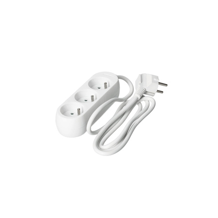 Verlängerungskabel Stecker 3 x geerdete Steckdose Steckdosenleiste 1.5m Weiß Linea Kobi