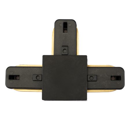 Schwarzer Dreifach-T-Stecker für einphasige Sammelschienen – Sammelschienen