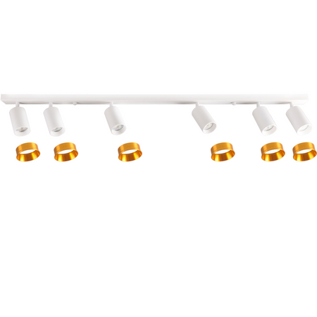 Streifenlampe Decken- und Wand-LED-Leuchte 6 xGU10 MARIBEL Weiß GOLDLUX (Polux)