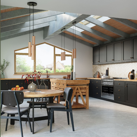 LINO LED Pendel-Deckenleuchte 2xGU10 Naturholz SOLLUX