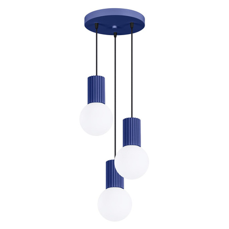 Hängelampe 3x G9 Rund Marineblau Modern Matt Halo Sollux