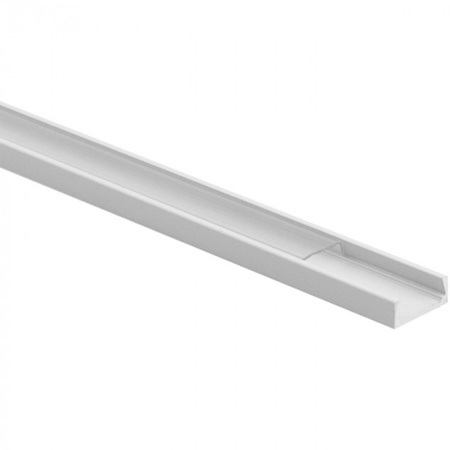 Aluminiumprofil für LED-Streifen weiß Einbau/Aufbau 2m mit transparentem Lampenschirm und Ecolight-Endkappen