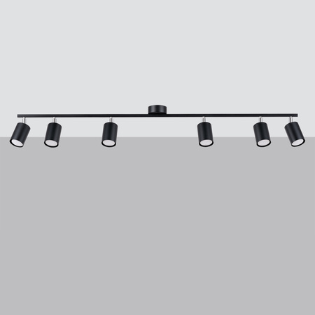 Deckenleuchte LEMMI 6L 6xGU10 Schwarz Modern SOLLUX