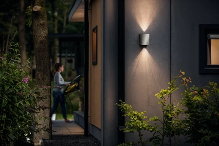 Gartenleuchte LED-Wandleuchte CISTUS myGarden 2x4,5W 2700K IP44 Top-Bottom Silber PHILIPS