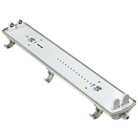 Hermetische Feuchtraumleuchte LED 2x T8, G13 Leuchte IP65 60cm+LED-Leuchtstofflampen 9W 6500K LUMILED