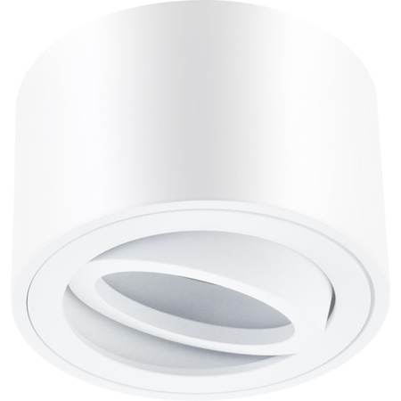 Halogen-Aufbauleuchte, Aufbauspot 50mm Runde Tube Weiß AMAT-S+LED-Einsatz 7W 3000K LUMILED