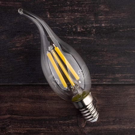 6x LED Lampen E14, Glühbirne Flame B35 7W = 60W 770lm 360° 4000K neutral Glühfaden LUMILED