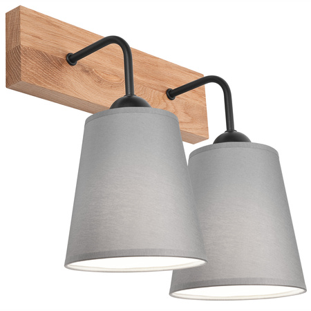 Wandleuchte LULA 2xE27 Grau Eiche KM-2.200 Lamkur