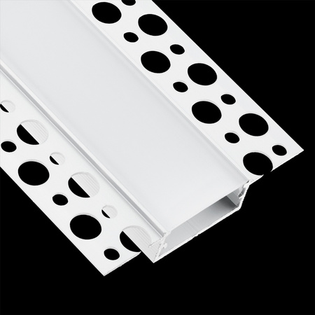 Architektonisches Aluminium LED-Profil XL type P für Gipskartonplatten mit Milchglasabdeckung, 2m LUMILED