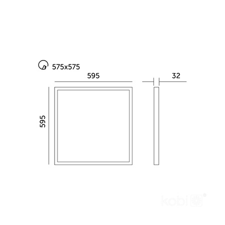 LED-Oberflächenpanel 40W 5200lm 120° CCT Coffer Weiß 60x60cm Capri Pro Kobi