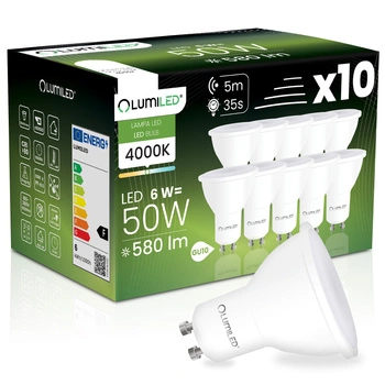 10x LED GU10 Reflektor PAR16 6W = 50W 580LM 4000K neutralweiß 120° mit Bewegungssensor LUMILED