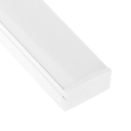 Aluminium LED-Profil KM36 mit Milchglasabdeckung und Endkappen, 1m Silber LUMILED