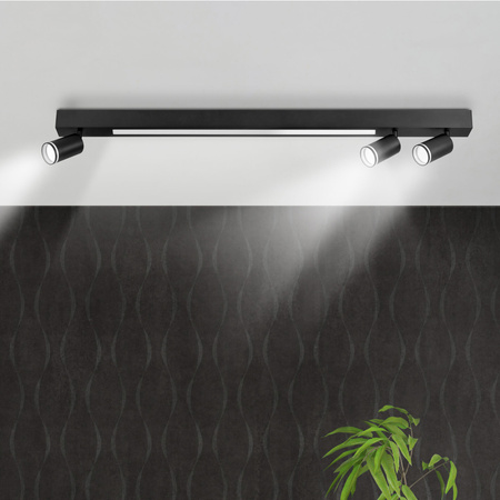 Spot Reflektor Deckenleuchte 3x GU10 LED Streifen 4000K Schwarz PARIS Sanico Goldlux