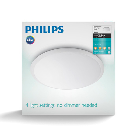 Plafond LED-Anbauleuchte WAWEL 17W CCT Dimmbar 35cm Weiß Rund PHILIPS