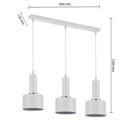 Masterled Deckenleuchte 3x E27 Weiß Kupfer Tema Pendelleuchte