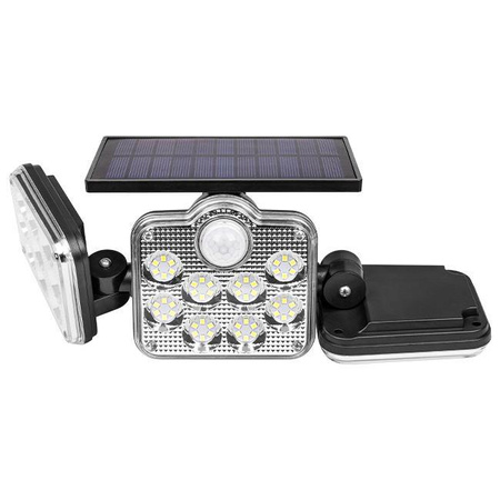 Solar-Flutlichtlampe 138x LED 10W 480lm Kalt IP65 Bewegungssensor + Fernbedienung