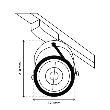 1.5m Stromschiene + 3x Schienenstrahler GU10 AR111 Weiß VICTUS LUMILED