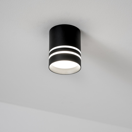 Oberflächenmontage HALOGEN Spot Tuba ARISA GU10 LUMILED Rund Schwarz 80 mm