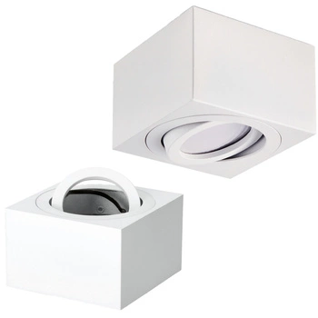 Aufputzleuchte HALOGEN SPOT 50 mm weiß quadratisch beweglich OH37S Kobi