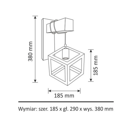 SWEDEN Wandleuchte 1xE27 Holz Schwarz GOLDLUX (Polux)