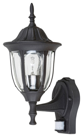 LED-Gartenlampe Elevation Wandleuchte MILANO E27 IP43 Laterne für Aufwärtssensor Schwarz RABALUX