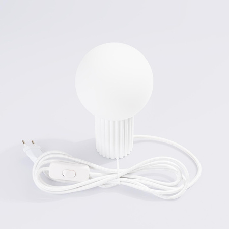 Tisch Tischlampe G9 Rund Weiß Modern Matt Halo Sollux