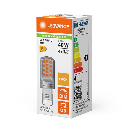 LED-Kapsel-Glühbirne G9 4W = 40W 470lm 2700K Warm 300° Dimmbar Ledvance
