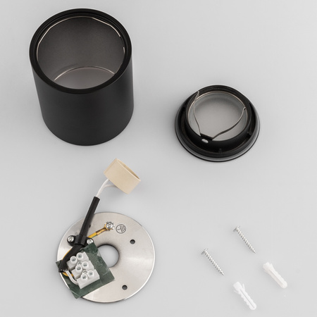 Aufbauleuchte HALOGEN Spot Röhre Fest EGIO GU10 LUMILED Rund IP44 Schwarz 83mm