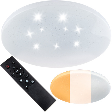 LED-Badezimmer Deckenleuchte 72W 3000-6500K Weiß Rund Diamant 57cm + Fernbedienung