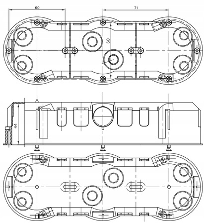 Dreifach versenkter Elektroinstallations-Klemmenkasten PK60 PAWBOL