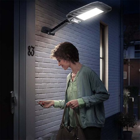 LED-Solar-Straßenlaterne 10W IP65 Bewegungssensor + Handgriff + Fernbedienung