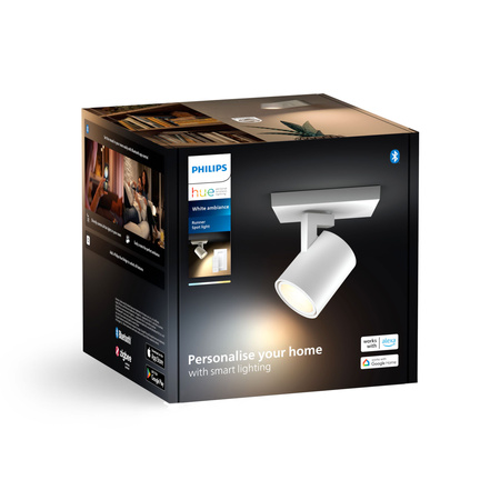 LED Spot Runner Wandleuchte Weiß 4.2W CCT PHILIPS HUE Bluetooth Zigbee + Dimmschalter