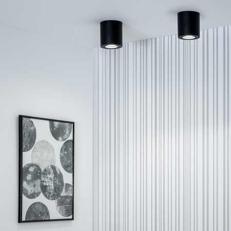 Aufbauleuchte HALOGEN Spot Röhre Fest EGIO GU10 LUMILED Rund IP44 Schwarz 83mm