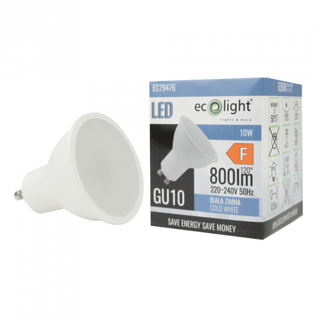 LED-Reflektor GU10 10W 900lm 6500K kaltweiß Ecolight Glühbirne