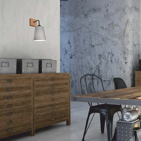 Wandleuchte LULA E27 Grau Eiche KM-1.200 Lamkur