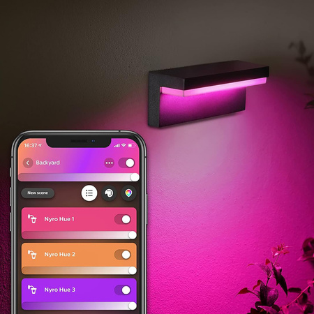 Philips HUE Nyro WACA Außenwandleuchte 13,5 W Schwarz 17456/30/P7