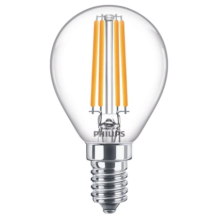 LED-Kugellampe E14 P45 6,5W = 60W 806lm 2700K warmes Filament PHILIPS