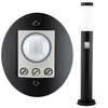 Außengartenlampe E27 BLACK POST 45 cm mit Bewegungs- und Dämmerungssensor