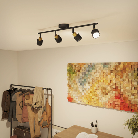 Reflektor-Deckenleuchte 4x GU10 Schwarz-Kupfer Niall Philips