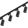 2m Stromschiene + 4x Schienenstrahler GU10 Schwarz SAGI LUMILED