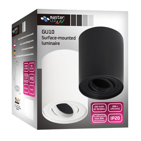 Aufputz Halogen Tuba Reflektor Spot GU10 Rund Beweglich Weiß Geführt