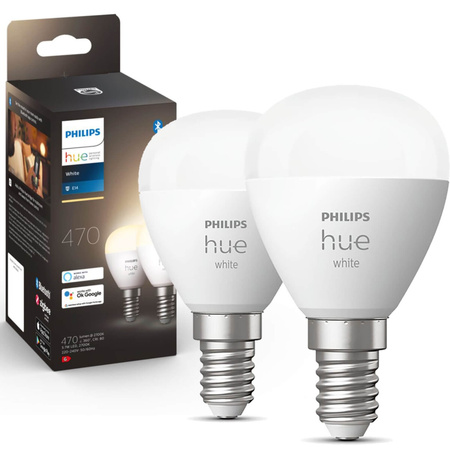 2PAK LED Kugel E14 P45 5.7W 2700K Warm PHILIPS HUE Weiß Bluetooth Zigbee Glühbirne