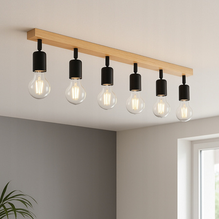 Spot Tuba Deckenleuchte Reflektor Halogen Leuchte 6x E27 Moving Black Brown Eos Masterled