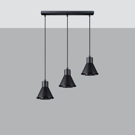TAZILA LED-Pendelleuchte 3xGU10 ES111 Schwarz SOLLUX