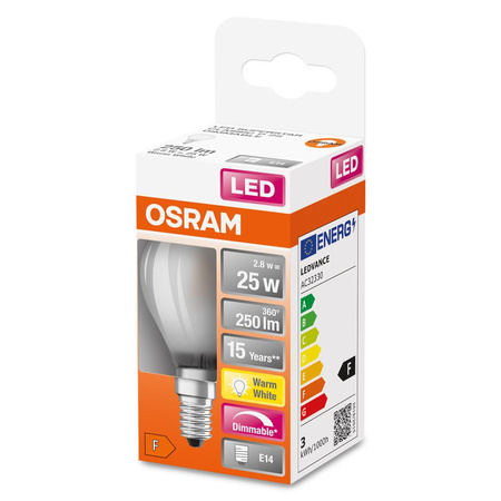 E14 P25 LED Leuchtmittel 2,8W = 25W 250lm 2700K Warm 300° OSRAM STAR DIM